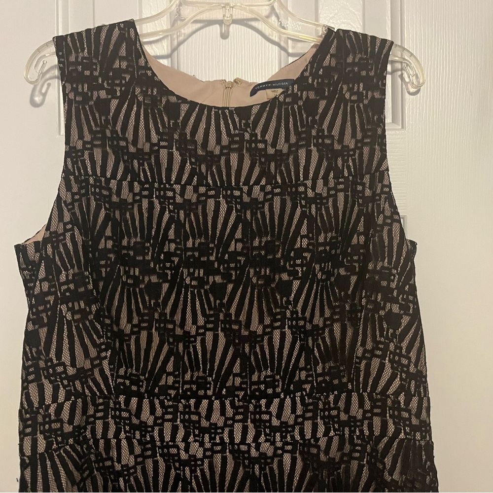 Tommy Hilfiger Black and Cream Midi Dress